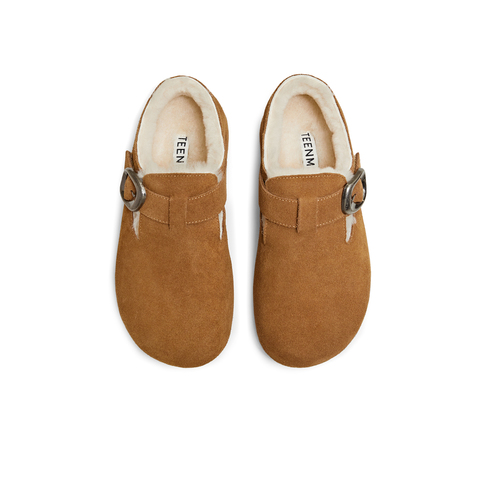 天美意2025秋新款平跟英伦复古百搭休闲单鞋女勃肯鞋KK010CM5