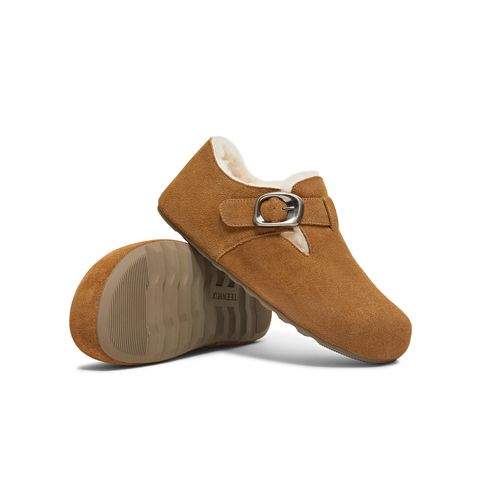 天美意2025秋新款平跟英伦复古百搭休闲单鞋女勃肯鞋KK010CM5