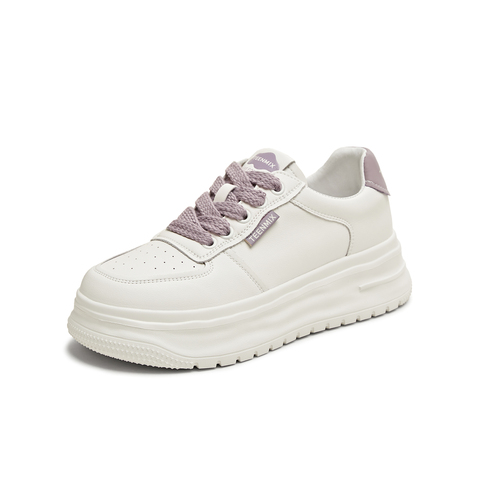 天美意2025秋新款运动休闲百搭透气厚底小白鞋女板鞋KD095CM5