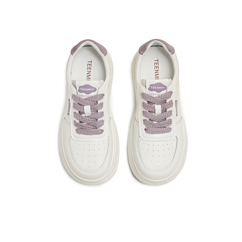 天美意2025秋新款运动休闲百搭透气厚底小白鞋女板鞋KD095CM5