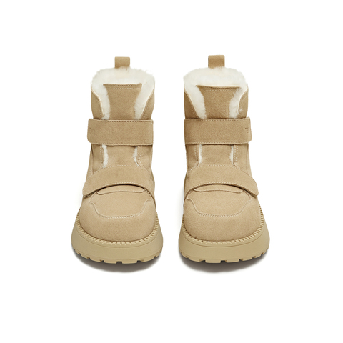 天美意2025冬新款保暖舒适百搭复古毛绒短靴女雪地靴KXD50DD5