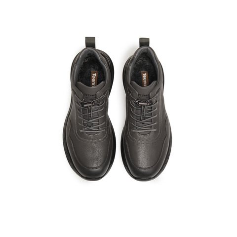 天美意2025冬新款商场同款毛绒保暖通勤上班男休闲皮鞋FDU6MDD5