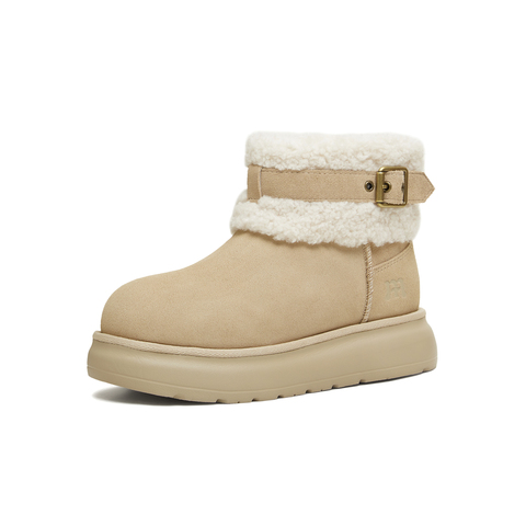 天美意2025冬新款商场同款毛绒保暖百搭厚底女雪地靴CE742DD5