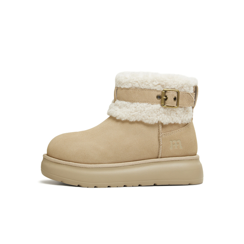 天美意2025冬新款商场同款毛绒保暖百搭厚底女雪地靴CE742DD5