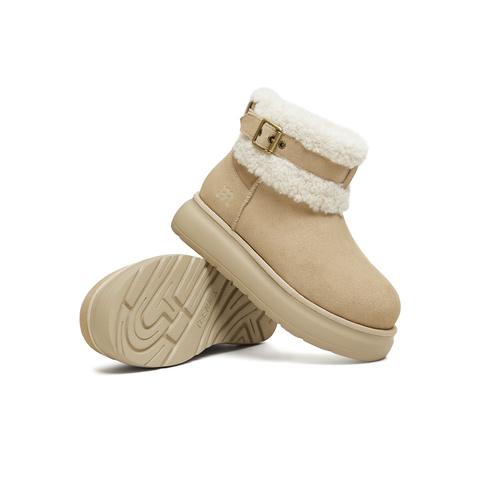 天美意2025冬新款商场同款毛绒保暖百搭厚底女雪地靴CE742DD5