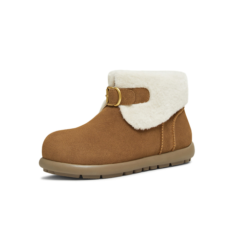 天美意2025冬新款复古毛绒保暖百搭户外棉鞋女雪地靴CER41DD5