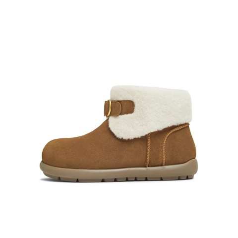 天美意2025冬新款复古毛绒保暖百搭户外棉鞋女雪地靴CER41DD5