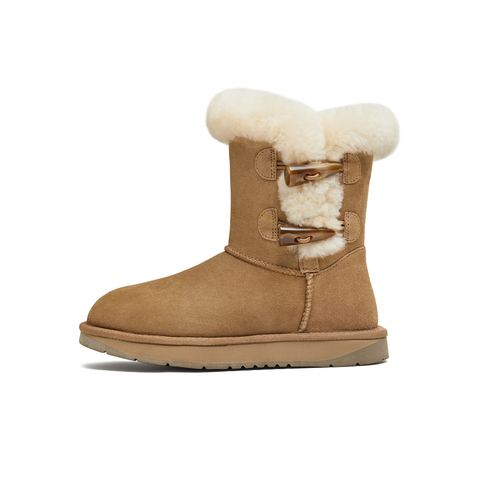 天美意2025冬新款商场同款舒适保暖毛绒短靴女雪地靴BM342DZ5