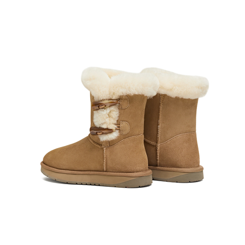 天美意2025冬新款商场同款舒适保暖毛绒短靴女雪地靴BM342DZ5