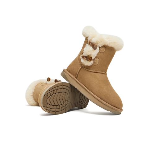 天美意2025冬新款商场同款舒适保暖毛绒短靴女雪地靴BM342DZ5