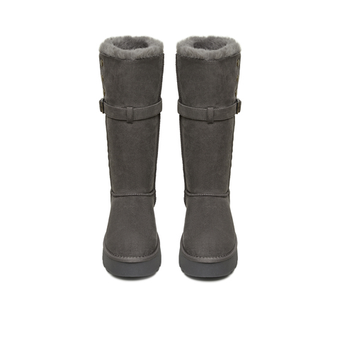 天美意2025冬新款休闲百搭靴子复古西部堆堆靴女时装靴KXD80DG5