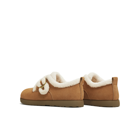 天美意2025冬新款复古纯色圆头毛绒保暖潮流女勃肯鞋KK083DM5