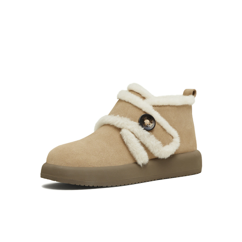 天美意2025冬新款厚底保暖简约百搭短靴女雪地靴KK081DD5