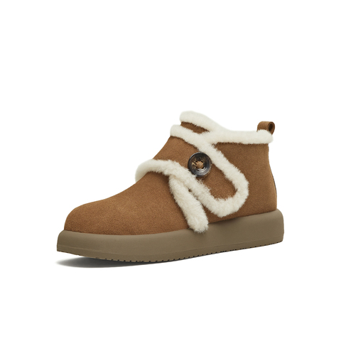 天美意2025冬新款厚底保暖简约百搭短靴女雪地靴KK081DD5