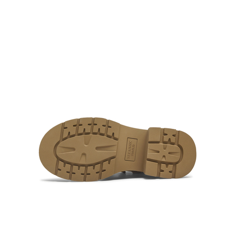 天美意2025冬新款短靴系带厚底纯色圆头户外女马丁靴KDX18DD5