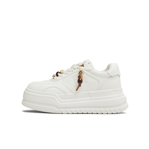 天美意2026春新款商场同款休闲系带厚底小白鞋女板鞋BM251AM6