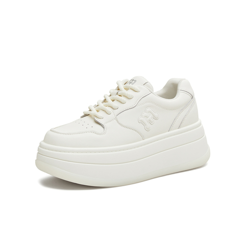 天美意2026春新款商场同款系带纯色休闲运动百搭女板鞋BM241AM6