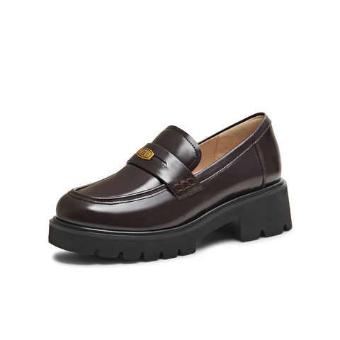 天美意2026春新款商场同款粗跟学院风英伦女乐福鞋CJM10AA6