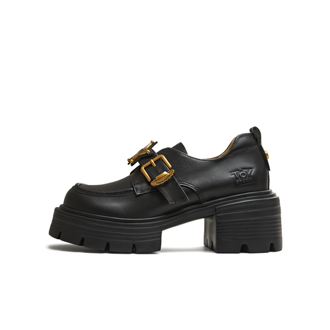 天美意2026春新款粗跟复古百搭学院风英伦女乐福鞋CMJ46AM6