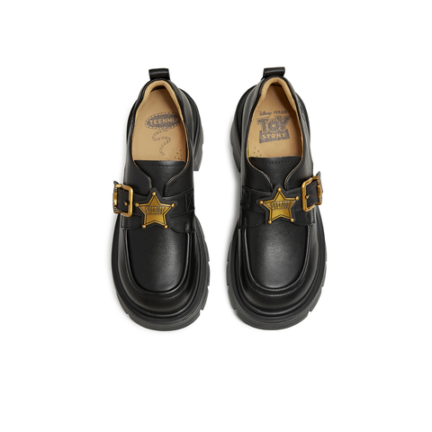 天美意2026春新款粗跟复古百搭学院风英伦女乐福鞋CMJ46AM6