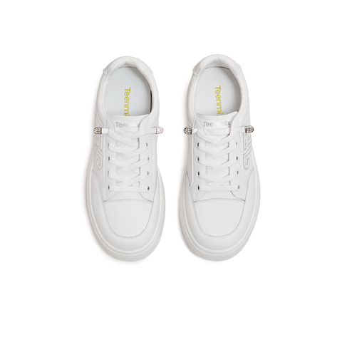 天美意2026春新款商场同款板鞋纯色百搭厚底女小白鞋BL352AM6