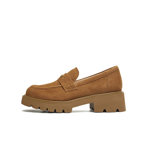 天美意2026春新款商场同款粗跟学院风英伦女乐福鞋CJM10AA6