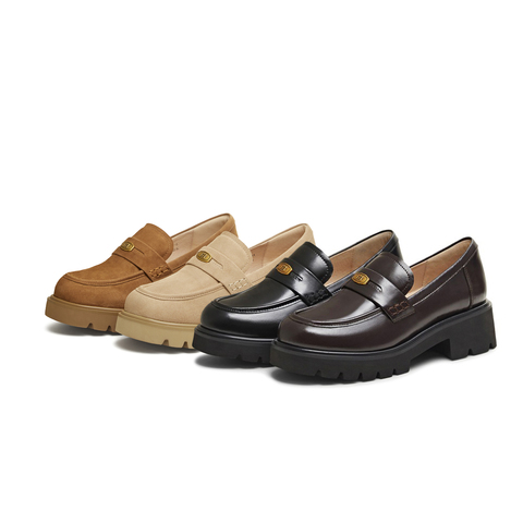 天美意2026春新款商场同款粗跟学院风英伦女乐福鞋CJM10AA6