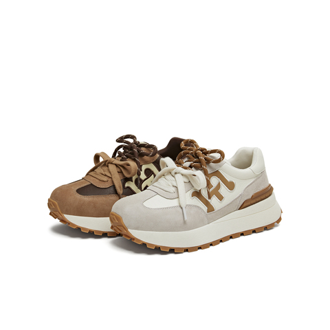 天美意2026春新款商场同款厚底复古百搭阿甘鞋女德训鞋BM601AM6