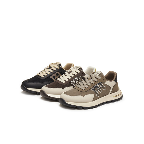 天美意2026春新款商场同款复古系带拼色运动男德训鞋WEA01AM6