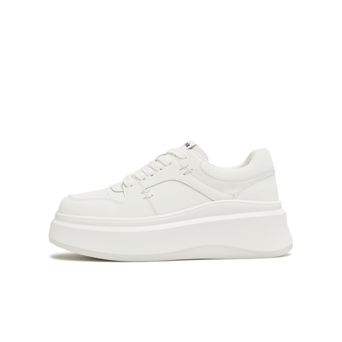 天美意2026春商场同款厚底增高简约小白鞋女休闲板鞋BM491AM6