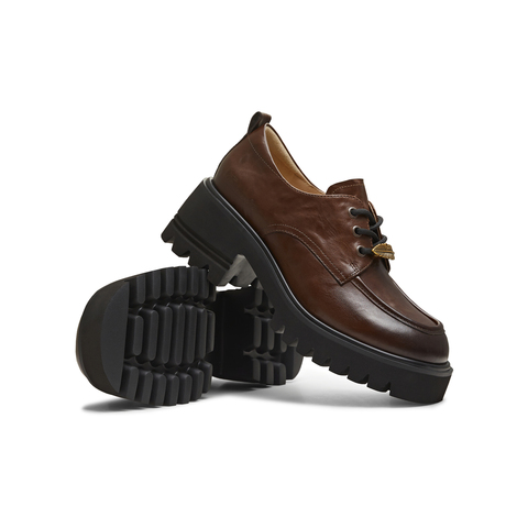 天美意2026春新款商场同款纯色百搭通勤jk女乐福鞋CHO35AM6