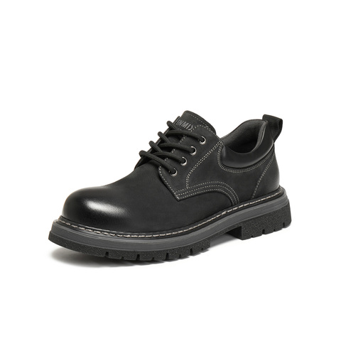 天美意2026春新款帅气英伦复古系带皮鞋男工装鞋GZX05AM6