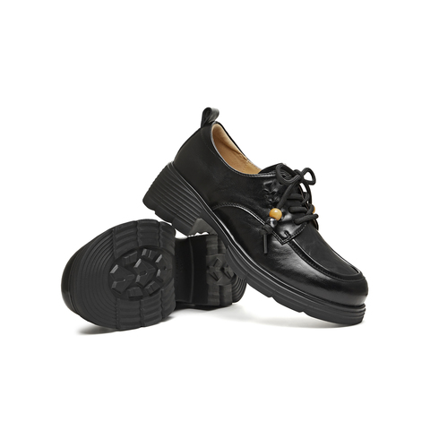 天美意2026春新款商场同款平底百搭通勤系带女乐福鞋BM851AM6