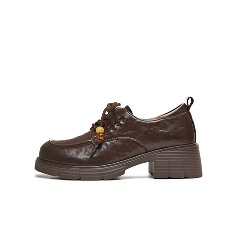 天美意2026春新款商场同款平底百搭通勤系带女乐福鞋BM851AM6