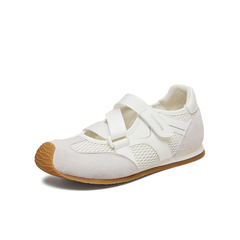 天美意2026春新款平底拼色浅口单鞋百搭女时尚芭蕾鞋KM124AM6