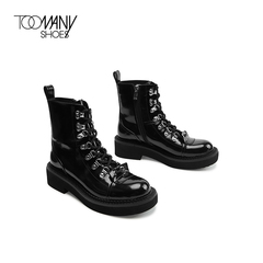 Toomanyshoes靴子2021新款Rave party小敏家同款马丁靴女粗跟短靴