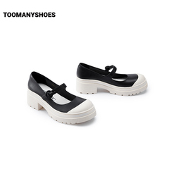 Toomanyshoes女鞋2023春新款可爱鬼齿轮厚底学院风圆头玛丽珍单鞋