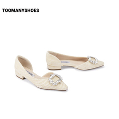 Toomanyshoes女鞋2023春新款通勤灵感方头浅口闪耀方扣一脚蹬单鞋
