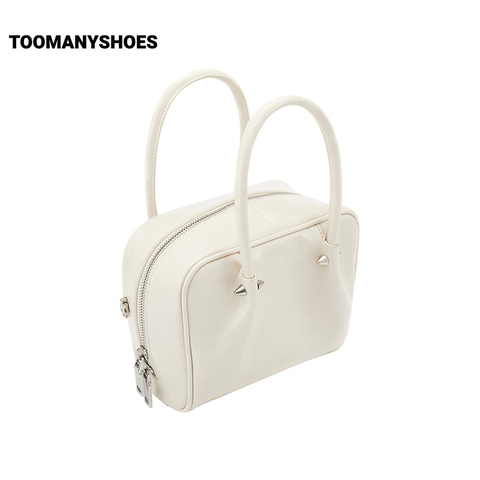 Toomanyshoes女包23春新款买手店铆钉装饰时髦通勤柔软单肩手提包