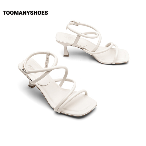 Toomanyshoes女鞋2023夏季新款绕圈圈法式时装凉鞋外穿细带高跟鞋