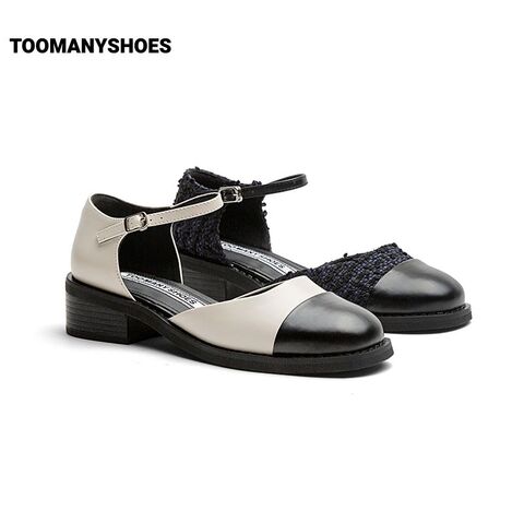 Toomanyshoes女鞋2023年新款里昂玛丽珍小皮鞋圆头粗高跟通勤单鞋