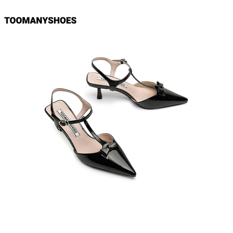 Toomanyshoes女鞋2024新款女团公演细高跟后空银色包头凉鞋女外穿