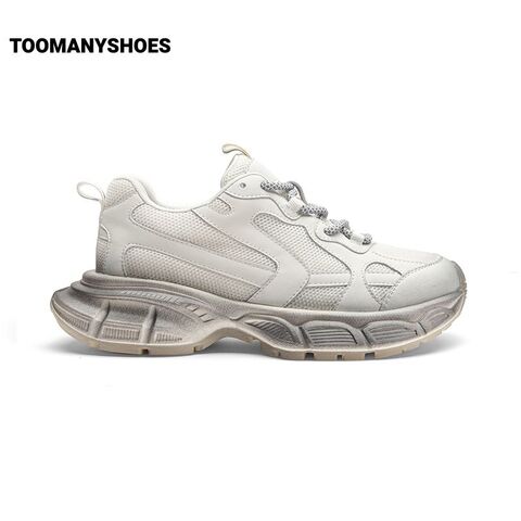 Toomanyshoes女鞋2024新款美高校园休闲运动网面鞋厚底复古老爹鞋