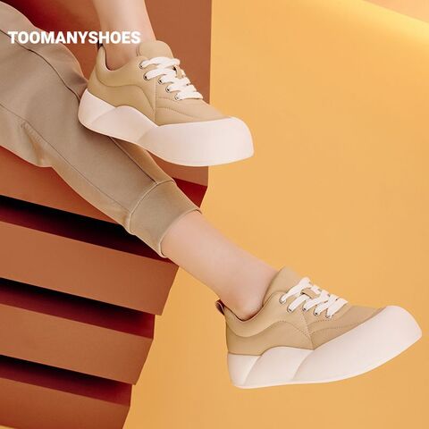 Toomanyshoes女鞋2024新款puppy休闲大头饼干鞋防踢厚底增高板鞋
