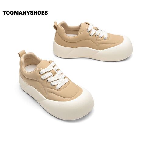 Toomanyshoes女鞋2024新款puppy休闲大头饼干鞋防踢厚底增高板鞋