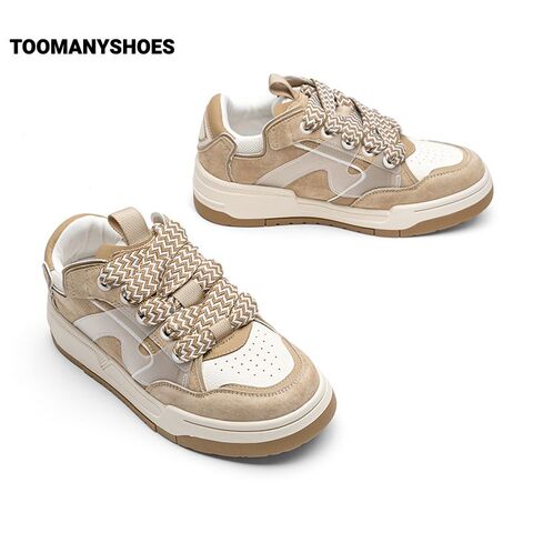 Toomanyshoes女鞋2024新款糖果盲盒粗鞋带休闲面包鞋厚底复古板鞋