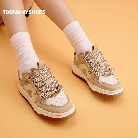 Toomanyshoes女鞋2024新款糖果盲盒粗鞋带休闲面包鞋厚底复古板鞋