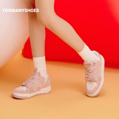 Toomanyshoes女鞋2024新款糖果盲盒粗鞋带休闲面包鞋厚底复古板鞋