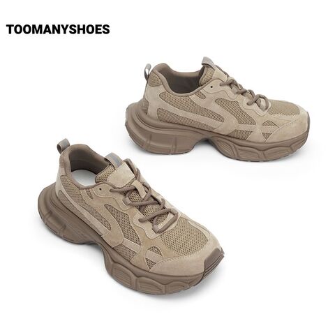 Toomanyshoes女鞋2024新款美高校园休闲运动网面鞋厚底复古老爹鞋