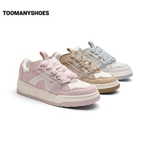 Toomanyshoes女鞋2024新款糖果盲盒粗鞋带休闲面包鞋厚底复古板鞋